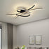 Contemporary Creative Curved Aluminum Strip Silicone LED Flush Mount Ceiling Light For Living Room