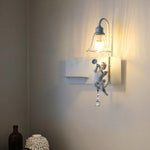 Contemporary Creative Angel Petal Resin Glass 1/2 Light Wall Sconce Lamp For Bedroom