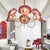 Traditional Vintage Gold Finish Frame Flower Glass Shade 6-Light Chandelier For Bedroom