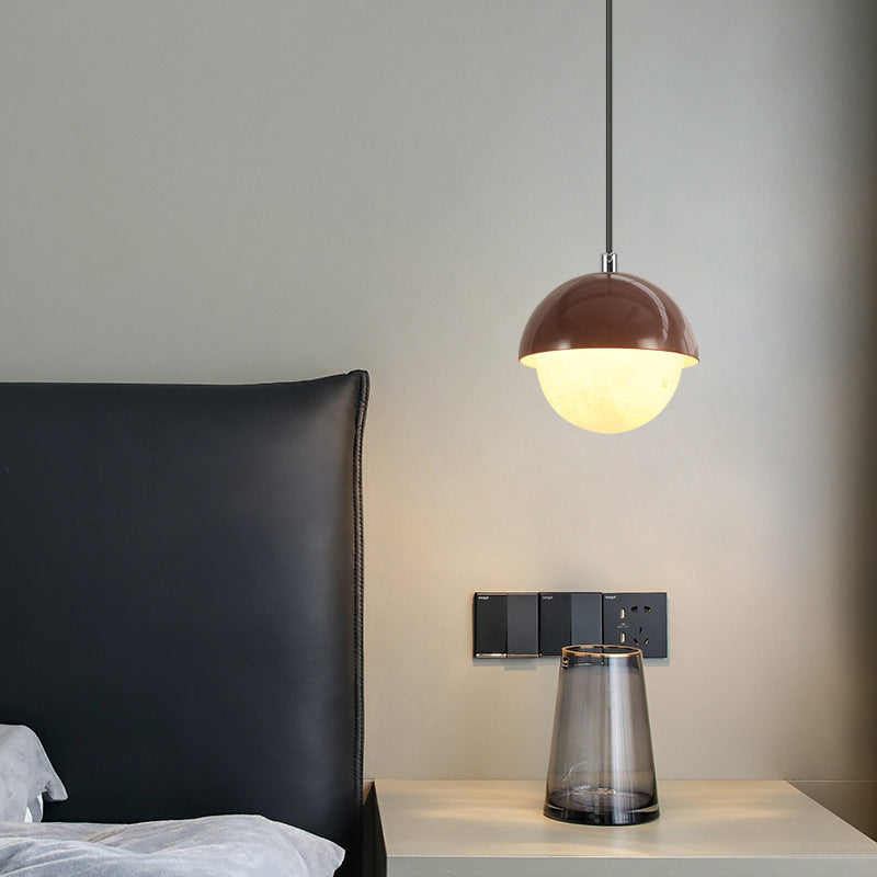 Modern Minimalist Orb PC 1-Light Pendant Light For Bedroom