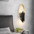 Contemporary Luxury Oval Gold Foil Texture Metal Tube 2-Light Wall Sconce Lamp For Dining Room