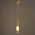 Contemporary Luxury Copper Long Strip Marble Shade LED Pendant Light For Living Room