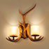Traditional Vintage Resin Antler Glass 1/2 Light Wall Sconce Lamp For Hallway