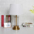 Modern Minimalist Round Cylinder Metal Crystal Fabric 1-Light Table Lamp For Bedroom