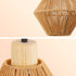 Traditional Japanese Round Wood Rattan 1-Light Wall Sconce Lamp For Living Room