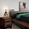 Contemporary Retro PE Round Shade Adjustable Wood Tripod Stand 1-Light Table Lamp For Bedroom