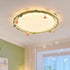 Contemporary Creative Round Square Rose Leaf Iron Rubberwood Acrylic Ceramic LED Flush Mount Ceiling Light For Bedroom