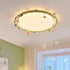 Contemporary Creative Round Square Rose Leaf Iron Rubberwood Acrylic Ceramic LED Flush Mount Ceiling Light For Bedroom