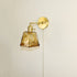 Traditional Vintage Brass Amber Square Glass Shade 1-Light Wall Sconce Lamp For Living Room