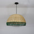 Traditional Japanese Rattan Weaving Round 1-Light Pendant Light For Living Room