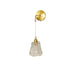 Traditional French Brass Carved Glass 1-Light Wall Sconce Lamp For Bedroom