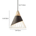 Modern Minimalist Tapered Solid Wood Iron 1-Light Pendant Light For Living Room