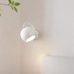 Modern Minimalist Cream Spherical Iron Aluminum 1-Light Wall Sconce Lamp For Bedroom