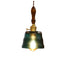 Modern Art Deco Walnut Water-ripple Glass Shade 1-Light Pendant Light For Living Room