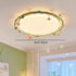 Contemporary Creative Round Square Rose Leaf Iron Rubberwood Acrylic Ceramic LED Flush Mount Ceiling Light For Bedroom