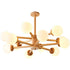 Modern Mid-century Rubberwood Branch Frame Glass Magic Bean 6/8/12-Light Chandelier For Bedroom