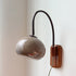 Contemporary Creative Half Round Fishing Rod Wood Glass 1-Light Wall Sconce Lamp For Bedroom