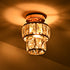 Contemporary Luxury Stainless Steel Frame Double Crystal Rings 1-Light Semi-Flush Mount Ceiling Light For Living Room