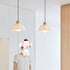 Traditional Japanese Glass Acrylic Flower Shade 1-Light Pendant Light For Living Room