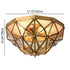 Traditional European Half Round Geometric Copper Glass 5-Light Flush Mount Ceiling Light