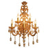 Traditional European Gold Candelabra Glass Crystal Hardware 5-Light Wall Sconce Lamp For Living Room