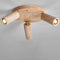 Modern Minimalist Dome Solid Wood Yellow Travertine 3-Light Flush Mount Ceiling Light For Living Room