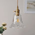 Traditional Vintage Brass Trumpet Glass Shade 1-Light Pendant Light For Bedroom