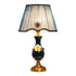 Traditional Chinese Pleated Fabric Shade Ceramic Vase Base 1-Light Table Lamp For Study