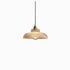 Traditional Vintage Ribbed Glass Disc Shade Brass 1-Light Pendant For Living Room