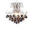 Modern Luxury Grape Crystal Ball Silver Finish Frame 4-Light Chandelier For Living Room