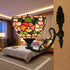 Traditional Tiffany Dome Flower Zinc Alloy Iron Stained Glass 1-Light Wall Sconce Lamp For Living Room