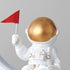 Contemporary Creative Resin Cartoon Astronaut Planet Iron Ring LED Kids Table Lamp For Bedroom