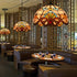 Traditional Tiffany Baroque Stained Glass Dome 1-Light Pendant Light For Living Room
