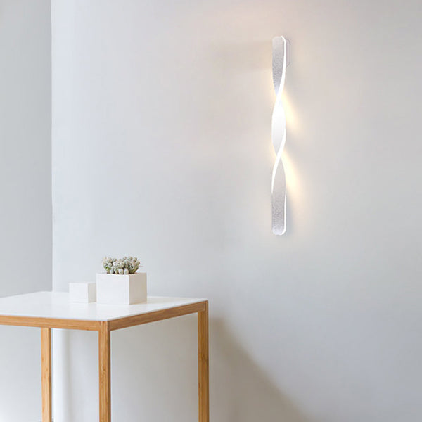 Modern Minimalist Spiral Long Aluminum Silicone LED Wall Sconce Lamp For Living Room