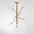 Modern Mid-century Magic Bean Glass Ball Iron Frame 6-Light Chandelier For Living Room