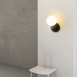 Modern Minimalist Orb All Copper Glass 1-Light Wall Sconce Lamp For Bedroom