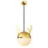 Contemporary Creative Cartoon Animal Iron Glass Ball 1-Light Pendant Light For Living Room