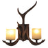 Traditional Vintage Resin Antler Glass 1/2 Light Wall Sconce Lamp For Hallway
