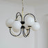 Traditional Vintage Irregular Twisted Orb Iron Glass 6-Light Chandelier For Living Room