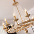 Contemporary Luxury Iron Round Frame Candelabra Crystal Bead 6/8/10/12-Light Chandelier For Living Room