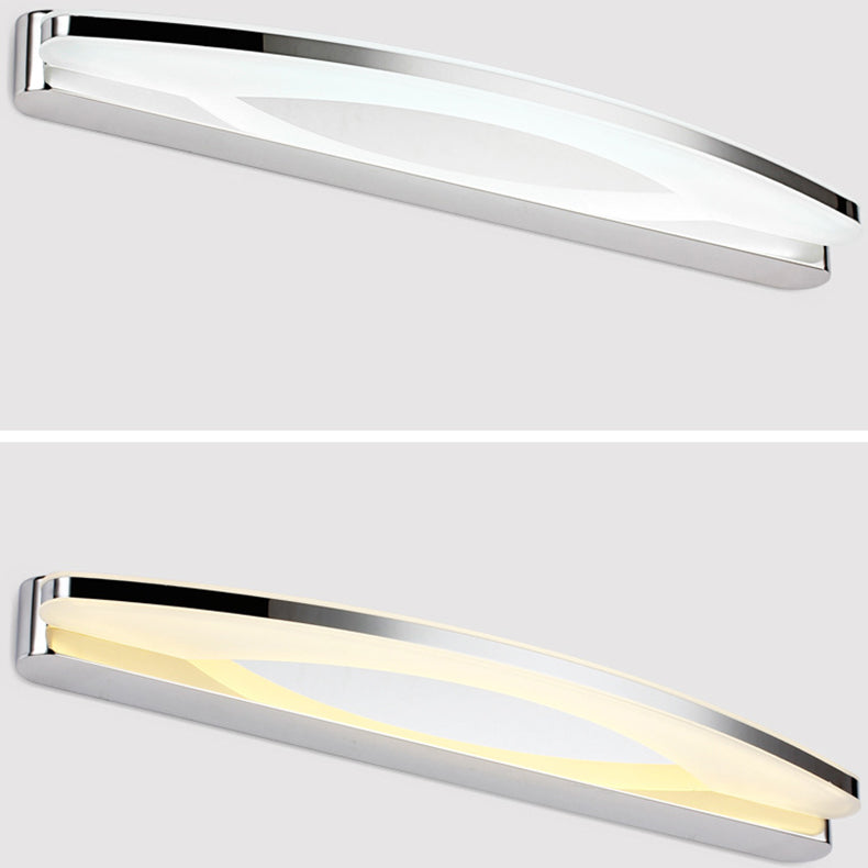 Contemporary Simplicity Arched Stainless Steel Acrylic LED Vanity Mirror Front Wall Sconce Lamp For Bathroom