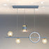 Modern Minimalist Round Ball Long Iron Aluminum Acrylic LED Island Light Chandelier For Dining Room