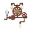 Contemporary Industrial Iron Water Pipe Wood Gear Dashboard 3-Light Wall Sconce Lamp For Entertainment Room