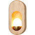 Traditional Japanese Wooden Elliptical Ultra-Thin Frame Acrylic Shade 1-Light Wall Sconce Lamp For Living Room