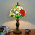 Traditional Tiffany Stained Glass Rose Flower Cone Dome 1-Light Table Lamp For Bedroom