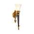 Traditional European Full Copper Frame Horn Shade 1-Light Wall Sconce Lamp For Bedroom