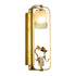 Traditional Chinese Lotus Enamel Copper Rectangular Frame LED Wall Sconce Lamp For Bedroom