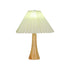 Traditional Japanese Pleated Fabric Shade Wood Column Base LED USB Table Lamp For Bedroom