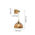 Traditional Vintage Half Round Wood Iron Hemp Rope 1-Light Wall Sconce Lamp For Bedroom