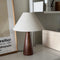 Contemporary Retro Tapered Solid Wood PVC Fabric 1-Light Table Lamp For Bedroom